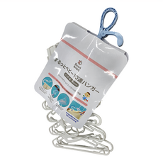 西松屋 Smart Angel 抗菌寶寶10連式衣架 25cm, 白色 + 藍色, 1組