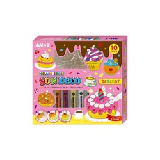 AMOS 阿摩司 甜點蛋糕主題模型版DIY玻璃彩繪組, 多色, 1組