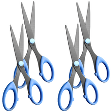 不鏽鋼黑刃剪刀 Set 4支, 藍色