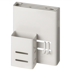 hoi 好好生活 廚房壁掛置物架組 刀架 + 筷子筒, 16.0 x 9.8 x 19.6cm, 白色, 1個