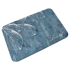 軟式珪藻土踏墊 Set 2 吸水科技 柔軟舒適, 藍茵羽葉, 1組