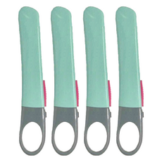 PLUS 普樂士 ORANTE 美工刀 CU-300，附刀片固定鎖，兒童安全鎖，刀片厚度0.5mm, 粉綠色, 4支