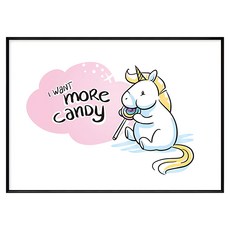 獨角獸 More Candy掛畫, 黑色