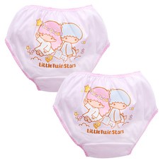 ONEDER 旺達棉品 女童款 三角褲2件組, XL, 雙子星 粉色 + 白色