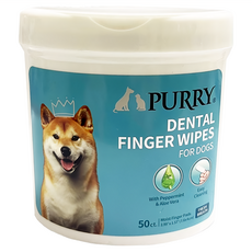 PURRY 派銳 犬用珍珠紋潔齒指套布 含薄荷蘆薈, 50個, 1罐