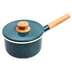 HOLA 和樂家居 琺瑯單柄調理鍋 940g, 16cm, 煙霧藍, 1個