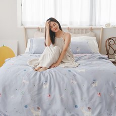 BUHO 布歐 台製300織100%TENCEL 純天絲兩用被, 森境物語