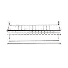 奇麗屋 浴巾毛巾收納架 304不鏽鋼 含10*10螺絲貼片*2, 1個, 銀色