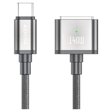 AIDOGA 艾迪伽 Type-C TO MagSafe 3 PD3.1 磁吸充電線快充線 140W 風暴系列 2m, 黑色, 1條