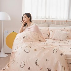 BUHO 布歐 台製300織100%TENCEL 純天絲兩用被, 花林約定