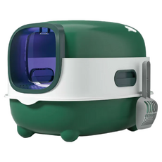 iCat 寵喵樂 紫外線加長加寬全罩式A款貓砂盆 綠色, 40 x 56 x 40cm, 1個