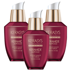 KERASYS 深層修護安瓶護髮精華 含神經醯胺和5種精油 適用於極度受損髮質, 70ml, 3瓶