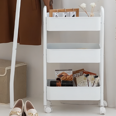 拉網3層鐵推車 ST003WH 小, 白色, 3層