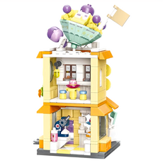 QMAN 芋頭甜品店積木玩具 益智拼裝 激發創意 親子互動 安全ABS材質, 1個