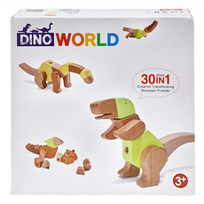 EQB 益智旋轉積木組 30合1 恐龍世界, 1盒
