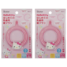 Skater 幼兒乳牙練習圓握刷 hello Kitty 3個月以上, 粉色, 2個, 1支