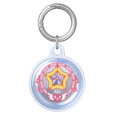 反骨創意 Airtag 彩繪全包式TPU保護套 星星環, 1個, 透紫色