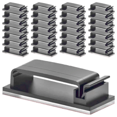 小麥購物 線材固定器 長形 E063, 40個, 黑色