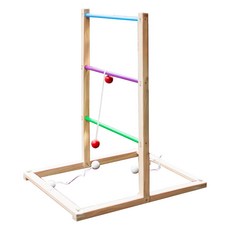 BS Toys 階梯拋擲戶外遊戲組 GA162 戶外親子互動遊戲 訓練手眼協調, 原木色, 1組