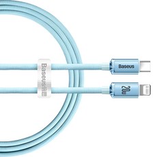 Baseus 倍思 晶耀20W快充線 PD Lightning, 1.2m, 天藍色, 1條