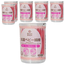 西松屋 Smart Angel 超細紙軸嬰兒棉棒 抗菌, 200支, 6盒