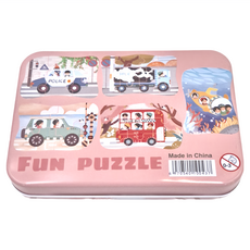 娃娃國 木質拼圖五合一套組 - 交通, 1歲以上適用, 1組