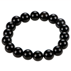 馥瑰馨盛 避邪黑曜石手鍊 含開光加持 手圍約15~16.5cm 混和顏色, 1個