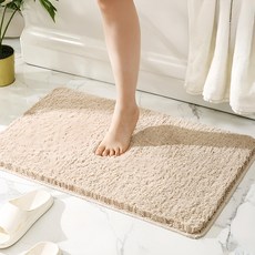 葉子小舖 吸水絨毛地墊, 40 x 60cm, 茶白色