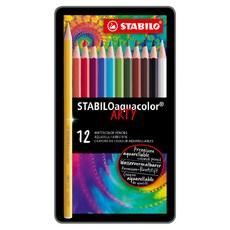 STABILO 思筆樂 ARTY 水彩樂色鉛筆 12色 優質水性顏料 色彩鮮豔, 1盒
