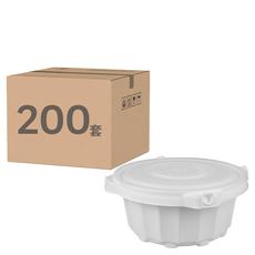自扣PP白色湯盅 RC8-22 + PP本色上蓋 2.2L, 1個, 200組