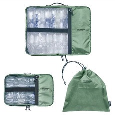 Matchwood 旅行收納三件組 Set 輕量化抗撕裂防水尼龍面料, 大42.5 x 31.5 x 9...., 大42.5 x 31.5 x 9.5cm 中32.5 x 21.5 x 9cm 小26.5 x 28.5cm, 軍綠款