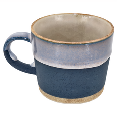 日本 美濃燒 Drop 馬克杯 陶瓷材質 6.9xH6.9cm 容量約240ml 適用於微波爐、洗碗機, 藍色, 1個