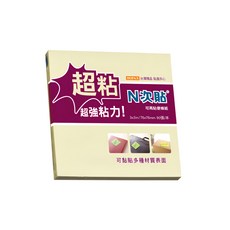 N次貼 超粘可再貼便條紙, 黃色, 12本, 90張