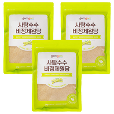 gomgom 蔗糖原糖, 1kg, 3包