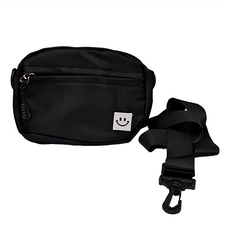 E.City 韓版斜背包小布包手機挎包 背帶可調整長度約60-120cm 防潑水尼龍, 黑色, 18 x 14 x 5cm