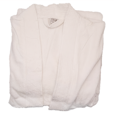 LIFE 來福牌 1050G 110CM 毛巾布浴袍 100%棉, 白色 絲瓜領, 1條