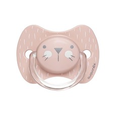 suavinex 蘇維妮 Hygge 優質矽膠 預防口水堆積 拇指型安撫奶嘴, 0-6個月, Whisker Pink, 1個