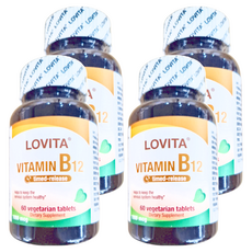 Lovita 高單位緩釋型維生素B12食品錠 1000微克 全素錠劑, 60顆, 4罐