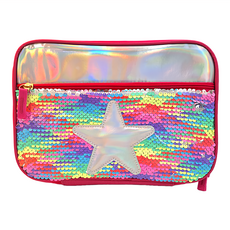 閃亮亮亮片保溫保冷加厚萬用袋, 27 x 21 x 11cm, 桃粉星星, 1個