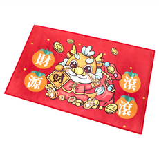 Cotton Field 棉花田傢飾 龍好運印花防滑玄關門墊 水晶絨材質 舒適不掉毛 花點塑膠保護地板 不卡門位移 各式家居門適用, 龍有財, 1個