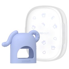 MOYUUM 白金矽膠手套固齒器 小小象, 手套固齒器 + 收納盒, 1個, 葡萄紫