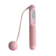 負重無繩跳繩，液晶中文螢幕，高畫質背光，矽膠+ABS材質, 粉色, 1組, 15cm