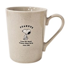 kanesho 金正陶器 Snoopy 陶瓷馬克杯 614216 直徑8 x 10.5cm, 石頭灰, 1個