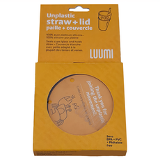 LUUMI Lidan Straw 密封蓋吸管組, 100%純鉑金矽膠, 杯蓋4 x 7.5cm + 吸管22 x 0.8cm, 透明, 1組