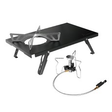 CAMPING ACE 野樂 登山爐具組 金牛星快速爐 + 登山貝殼主桌 ARC-2002-C1, 折疊式 黑色