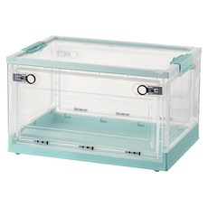 三開透明收納箱, 巨大65.5 x 46 x 36cm, 綠色, 1個