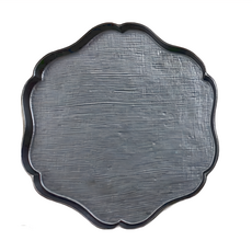 消光輪花4皿 - 日本製陶瓷小碟, 11.5 x 10.5 x 1cm, 黑色, 1個