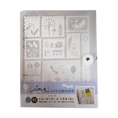 JOY STAR INS風 A5多功能收納冊, 6孔 / 4格5張入+大單格5張入, 郵票, 1本