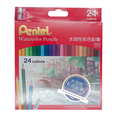 Pentel 飛龍文具 水溶性彩色鉛筆 CB9-24, 24色, 1個