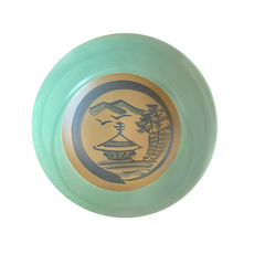 綠釉山水4吋缽 日本製, 1個
